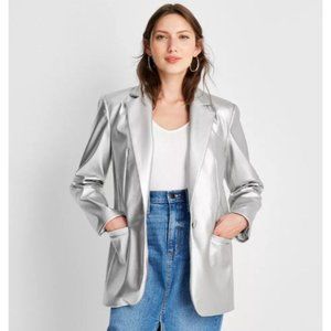 a new day Metallic Silver Blazer